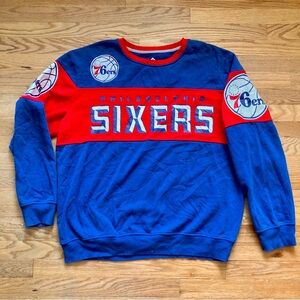 Philadelphia 76ers Men's Crewneck Sweater - Blue and Red